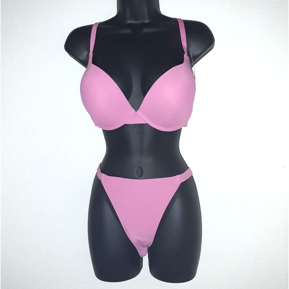 Youmita 36C Wild Orchid Push Up Bra and Large Seamless Hi-Leg Panty NWT